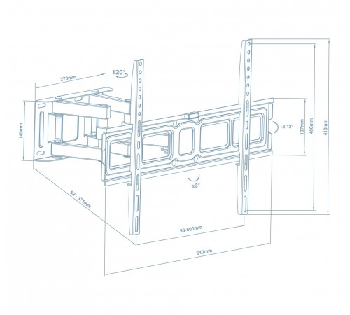 Кронштейн Walfix R-514B (VESA600х400)