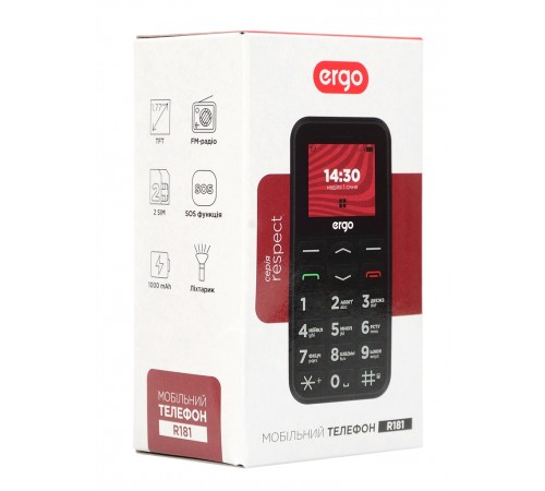 Мобiльний телефон Ergo R181 Dual Sim Black