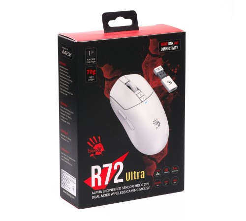 Миша бездротова Bloody R72 Ultra White