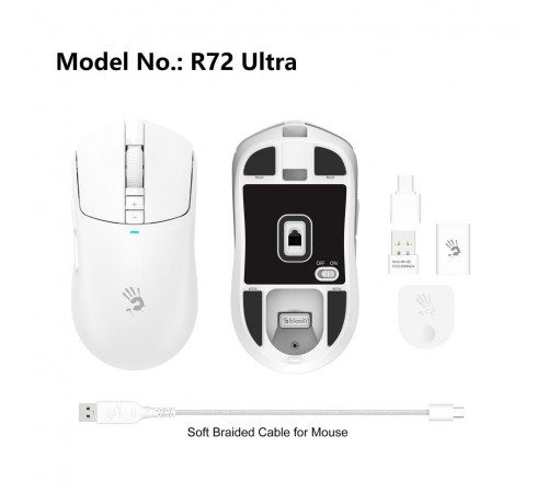 Миша бездротова Bloody R72 Ultra White