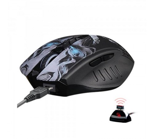 Миша бездротова Bloody R80 Plus (Skull) Black