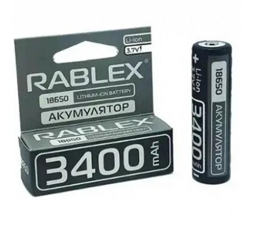 Акумулятор Rablex 18650 Li-Ion 3400mAh (без захисту)