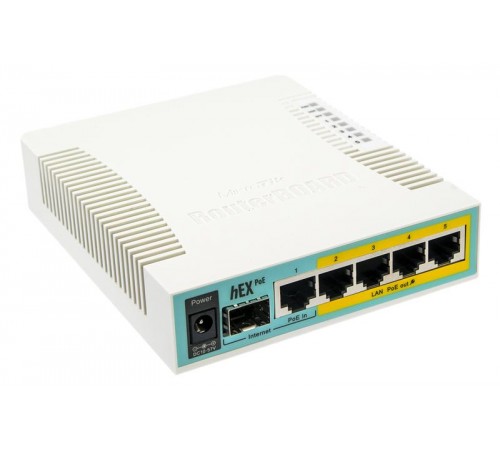 Маршрутизатор MikroTik RouterBoard RB960PGS hEX PoE (800MHz/128Mb, 1xUSB, 5х1000Мбит, Passive PoE) Маршрутизатор MikroTik RouterBoard RB960PGS hEX PoE (800MHz/128Mb, 1xUSB, 5х1000Мбит, Passive PoE)