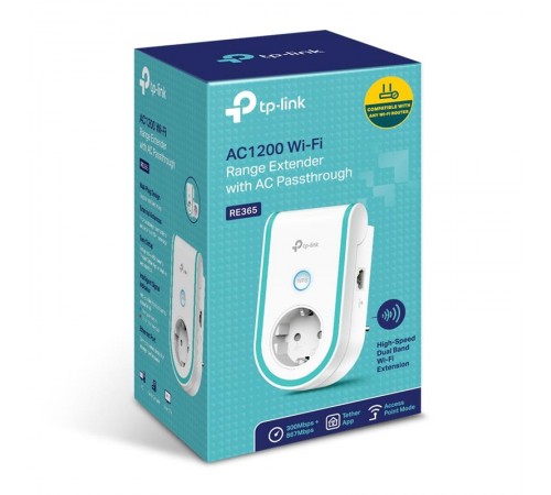 Бездротовий повторювач/розширювач WiFi сигналу TP-Link RE365 Бездротовий повторювач/розширювач WiFi сигналу TP-Link RE365