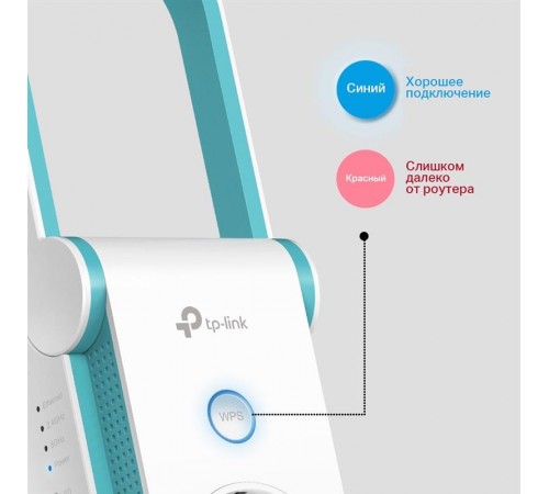 Бездротовий повторювач/розширювач WiFi сигналу TP-Link RE365 Бездротовий повторювач/розширювач WiFi сигналу TP-Link RE365