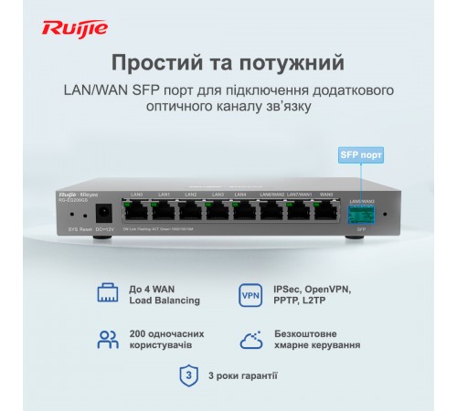 Маршрутизатор Ruijie Reyee RG-EG209GS Маршрутизатор Ruijie Reyee RG-EG209GS