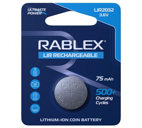 Акумулятор Rablex LIR2032 3.6V 75mAh (RLIR2032)
