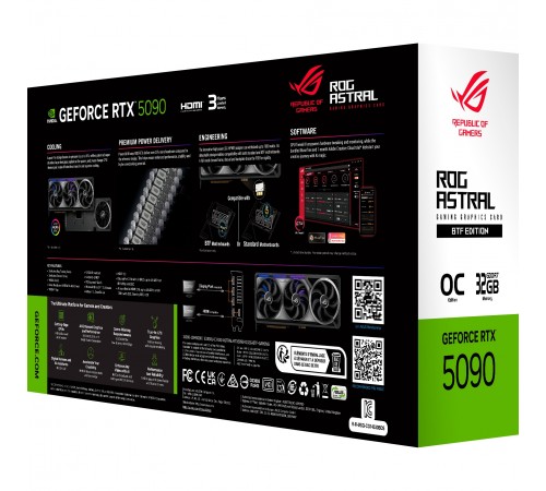 Відеокарта GF RTX 5090 32GB GDDR7 ROG Astral OC BTF Asus (ROG-ASTRAL-RTX5090-O32G-BTF-GAMING)