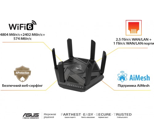 Бездротовий маршрутизатор Asus RT-AXE7800 Бездротовий маршрутизатор Asus RT-AXE7800