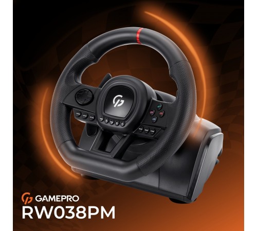Кермо GamePro RW038PM з педалями та коробкою передач
