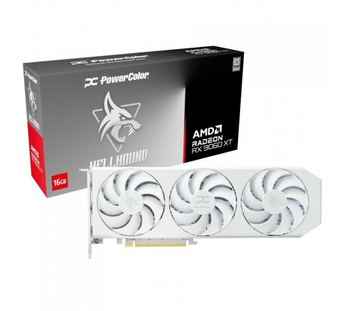 Відеокарта AMD Radeon RX 9060 XT 16GB GDDR6 Hellhound Spectral White PowerColor (RX9060XT 16G-L/OC/WHITE)