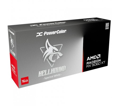 Відеокарта AMD Radeon RX 9060 XT 16GB GDDR6 Hellhound Spectral White PowerColor (RX9060XT 16G-L/OC/WHITE)