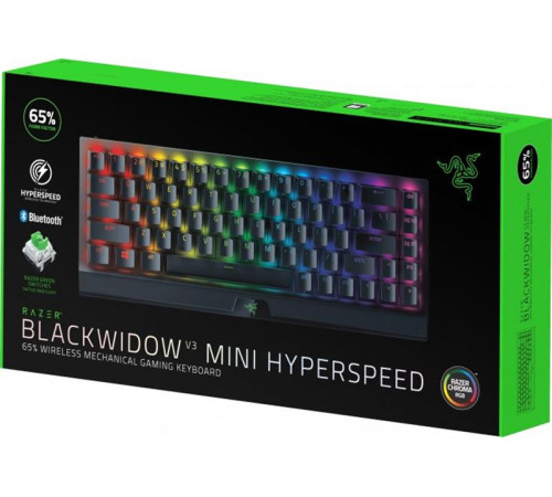 Клавіатура бездротова Razer BlackWidow V3 Mini Hyperspeed Green Switch Black (RZ03-03891600-R3R1)