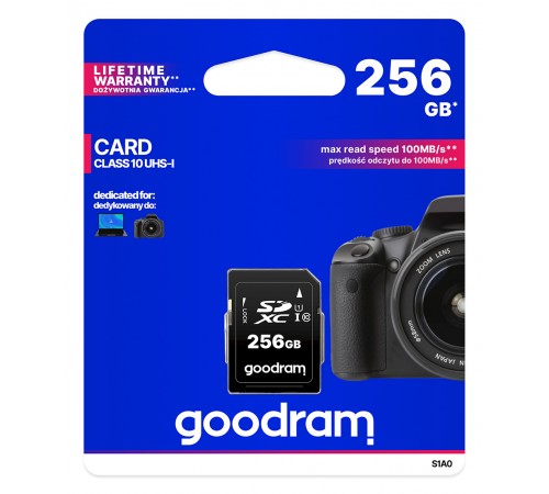 Карта пам`ятi SDXC 256GB UHS-I/U3 Class 10 Goodram R100/W10MB/s (S1A0-2560R12)