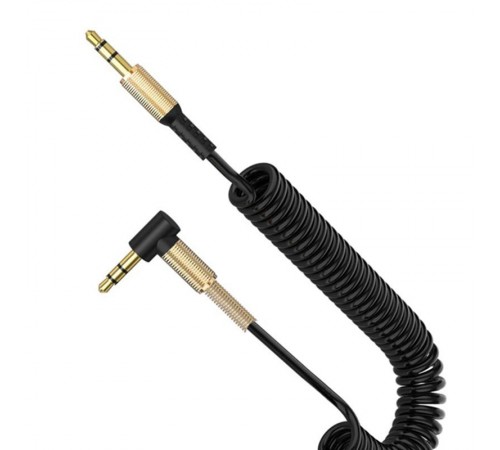 Аудіо-кабель SkyDolphin SR08 Spring Wire 3.5 мм - 3.5 мм (M/M), 1 м, Black (SDAUX-000062)