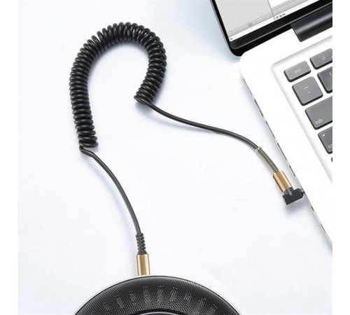 Аудіо-кабель SkyDolphin SR08 Spring Wire 3.5 мм - 3.5 мм (M/M), 1 м, Black (SDAUX-000062)