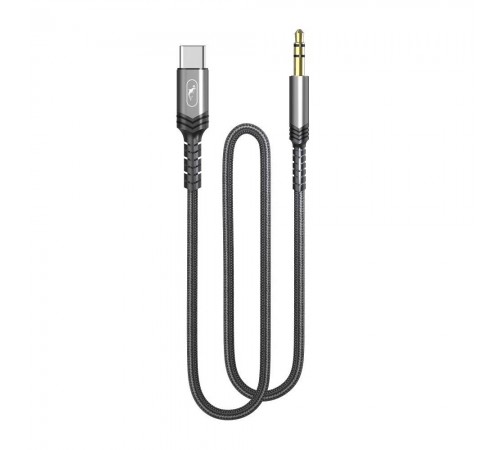 Аудіо-кабель SkyDolphin SR29 3.5 мм - USB Type-C (M/M), 1 м, Black (SDAUX-000076)