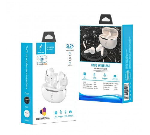 Bluetooth-гарнітура SkyDolphin TWS SL26 White (SDBTE-000189)