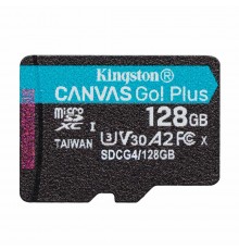 Карта пам`яті MicroSDXC  128GB UHS-I/U3 Class 10 Kingston Canvas Go! Plus R200/W200MB/s (SDCG4/128GBSP)