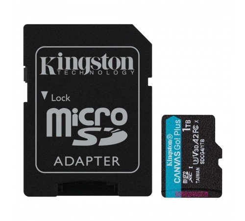 Карта пам`яті MicroSDXC 1TB UHS-I/U3 Class 10 Kingston Canvas Go! Plus R200/W160MB/s + SD-адаптер (SDCG4/1TB)