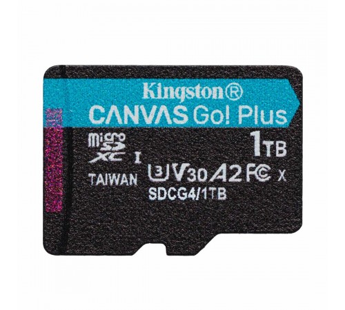 Карта пам`яті MicroSDXC 1TB UHS-I/U3 Class 10 Kingston Canvas Go! Plus R200/W160MB/s (SDCG4/1TBSP)
