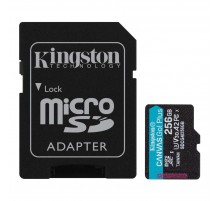 Карта пам`яті MicroSDXC   256GB UHS-I/U3 Class 10 Kingston Canvas Go! Plus R200/W160MB/s + SD-адаптер (SDCG4/256GB)