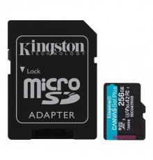 Карта пам`яті MicroSDXC   256GB UHS-I/U3 Class 10 Kingston Canvas Go! Plus R200/W160MB/s + SD-адаптер (SDCG4/256GB)
