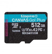 Карта пам`яті MicroSDXC  512GB UHS-I/U3 Class 10 Kingston Canvas Go! Plus R200/W160MB/s (SDCG4/512GBSP)