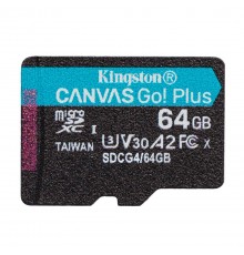 Карта пам`яті MicroSDXC  64GB UHS-I/U3 Class 10 Kingston Canvas Go! Plus R200/W200MB/s (SDCG4/64GBSP)