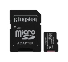 Карта пам`яті MicroSDXC 512GB UHS-I/U3 Class 10 Kingston Canvas Select Plus R100/W85MB/s + SD-адаптер (SDCS2/512GB)