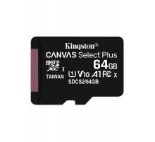 Карта пам`яті MicroSDXC 64GB UHS-I Class 10 Kingston Canvas Select Plus R100MB/s (SDCS2/64GBSP)