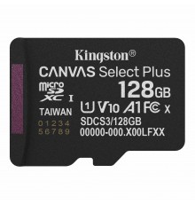 Карта пам`яті MicroSDXC 128GB UHS-I Class 10 Kingston Canvas Select Plus R150MB/s + SD-адаптер (SDCS3/128GB)