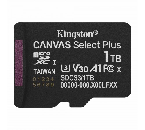 Карта пам`яті MicroSDXC 1TB UHS-I Class 10 Kingston Canvas Select Plus R150MB/s (SDCS3/1TBSP)