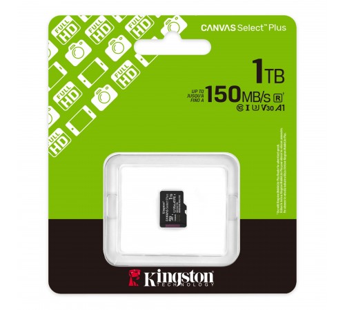 Карта пам`яті MicroSDXC 1TB UHS-I Class 10 Kingston Canvas Select Plus R150MB/s (SDCS3/1TBSP)