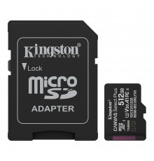 Карта пам`яті MicroSDXC 512GB UHS-I Class 10 Kingston Canvas Select Plus R150MB/s + SD-адаптер (SDCS3/512GB)