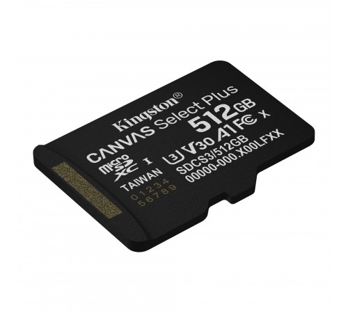 Карта пам`яті MicroSDXC 512GB UHS-I Class 10 Kingston Canvas Select Plus R150MB/s (SDCS3/512GBSP)