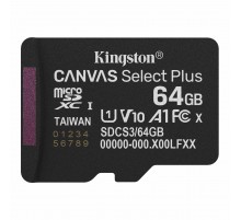 Карта пам`яті MicroSDXC 64GB UHS-I Class 10 Kingston Canvas Select Plus R150MB/s (SDCS3/64GBSP)