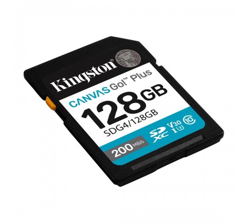 Карта пам`ятi SDXC 128GB UHS-I/U3 Class 10 Kingston Canvas Go! Plus R200/W200MB/s (SDG4/128GB)