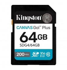 Карта пам`ятi SDXC  64GB UHS-I/U3 Class 10 Kingston Canvas Go! Plus R200/W200MB/s (SDG4/64GB)