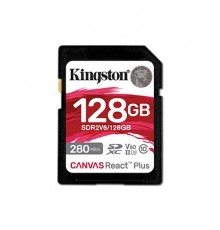 Карта пам`яті SDHC 128GB UHS-II/U3 Class 10 Kingston Canvas React Plus V60 SD R280/W100MB/s (SDR2V6/128GB)