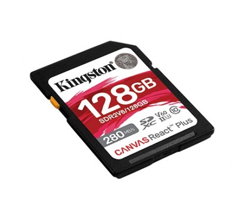 Карта пам`яті SDHC 128GB UHS-II/U3 Class 10 Kingston Canvas React Plus V60 SD R280/W100MB/s (SDR2V6/128GB)