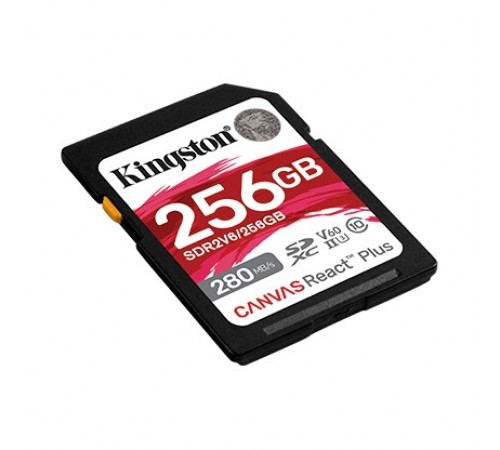 Карта пам`яті SDHC 256GB UHS-II/U3 Class 10 Kingston Canvas React Plus V60 SD R280/W150MB/s (SDR2V6/256GB)