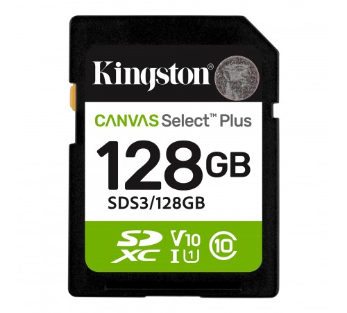 Карта пам`яті SDXC 128GB UHS-I Class 10 Kingston Canvas Select Plus R150MB/s (SDS3/128GB)