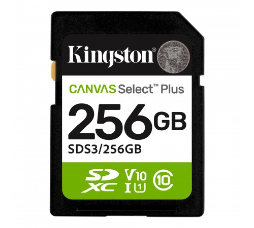 Карта пам`яті SDXC 256GB UHS-I Class 10 Kingston Canvas Select Plus R150MB/s (SDS3/256GB)