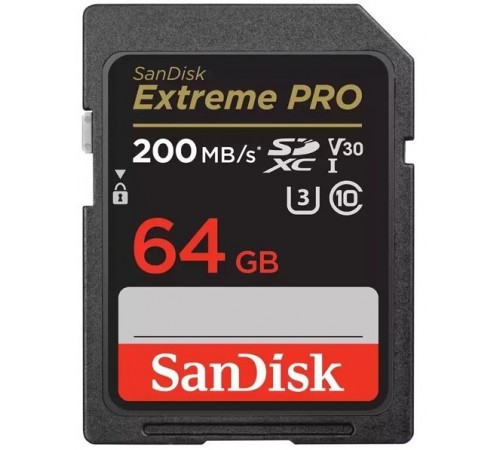 Карта пам`яті SDXC 64GB UHS-I/U3 Class 10 SanDisk Extreme Pro V30 R200/W90MB/s 4K (SDSDXXU-064G-GN4IN)