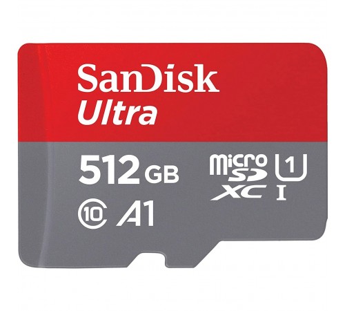 Карта пам`ятi MicroSDXC 512GB UHS-I Class 10 SanDisk Ultra A1 R150MB/s + SD-adapter (SDSQUAC-512G-GN6MA)