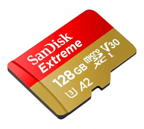 Карта пам`ятi MicroSDXC 128GB UHS-I U3 R190/W90MB/s SanDisk Extreme V30 + SD-адаптер (SDSQXAA-128G-GN6AA)