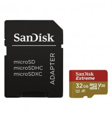 Карта пам`ятi MicroSDHC 32GB UHS-I/U3 Class 10 SanDisk Extreme A1 R100/W60MB/s + SD-adapter (SDSQXAF-032G-GN6MA)