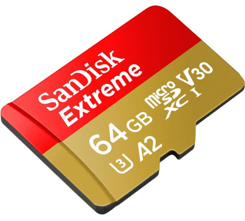 Карта пам`ятi MicroSDXC 64GB C10 UHS-I SanDisk Extreme V30 U3 R170/W80MB/s (SDSQXAH-064G-GN6AA)