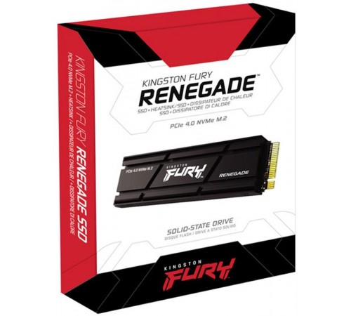 Накопичувач SSD 1TB Kingston Fury Renegade with Heatsink M.2 2280 PCIe 4.0 x4 NVMe 3D TLC (SFYRSK/1000G)